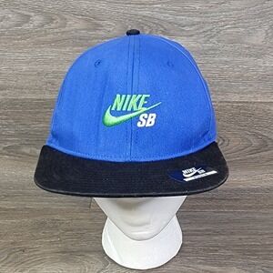 Nike SB Unisex Youth Skateboarding Green & Blue Snapback Hat Flawed‎ Read